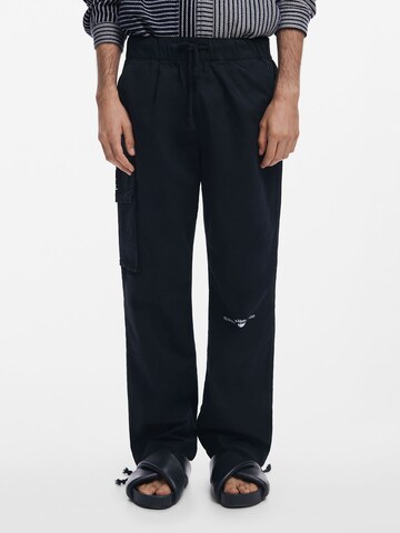 Desigual Wide leg Cargobyxa i svart: framsida