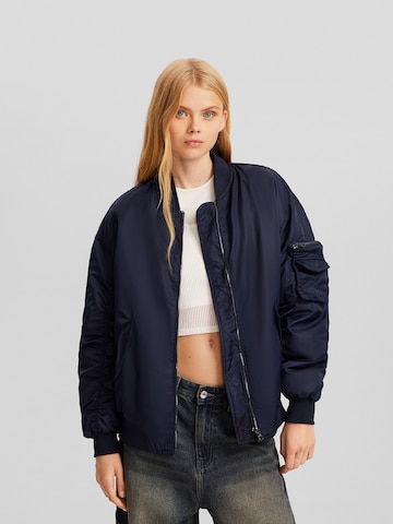 Bershka Between-season jacket in Blue: front