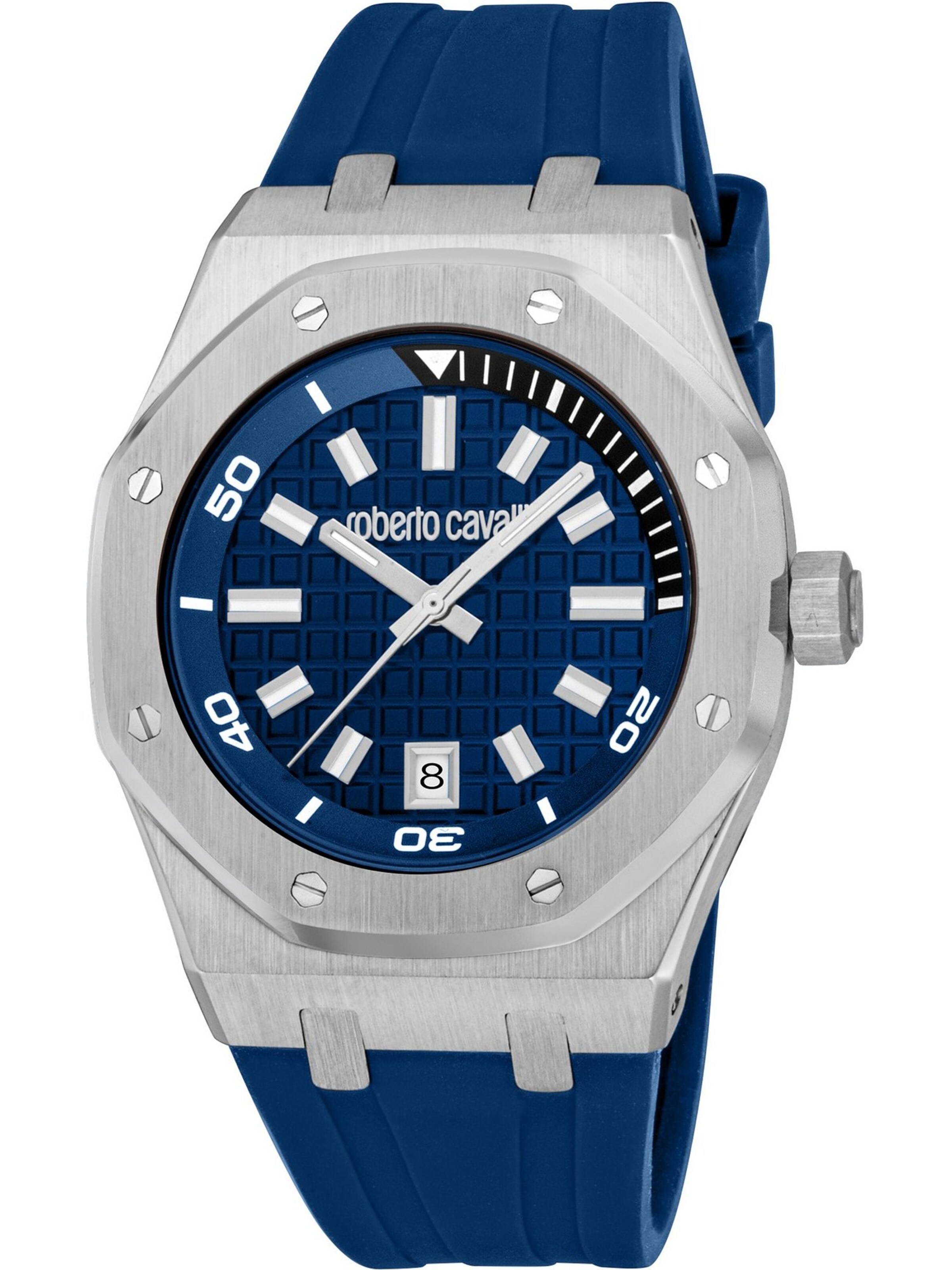 Just Cavalli Analoguhr in Blau: Vorderseite