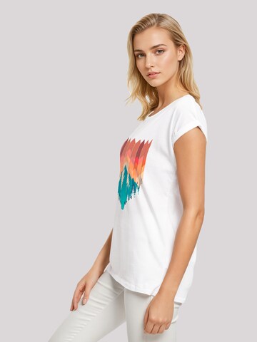 F4NT4STIC Shirt 'Berg Sonnenuntergang Geometrisch' in Wit