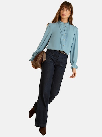 Chemisier love & roses en bleu