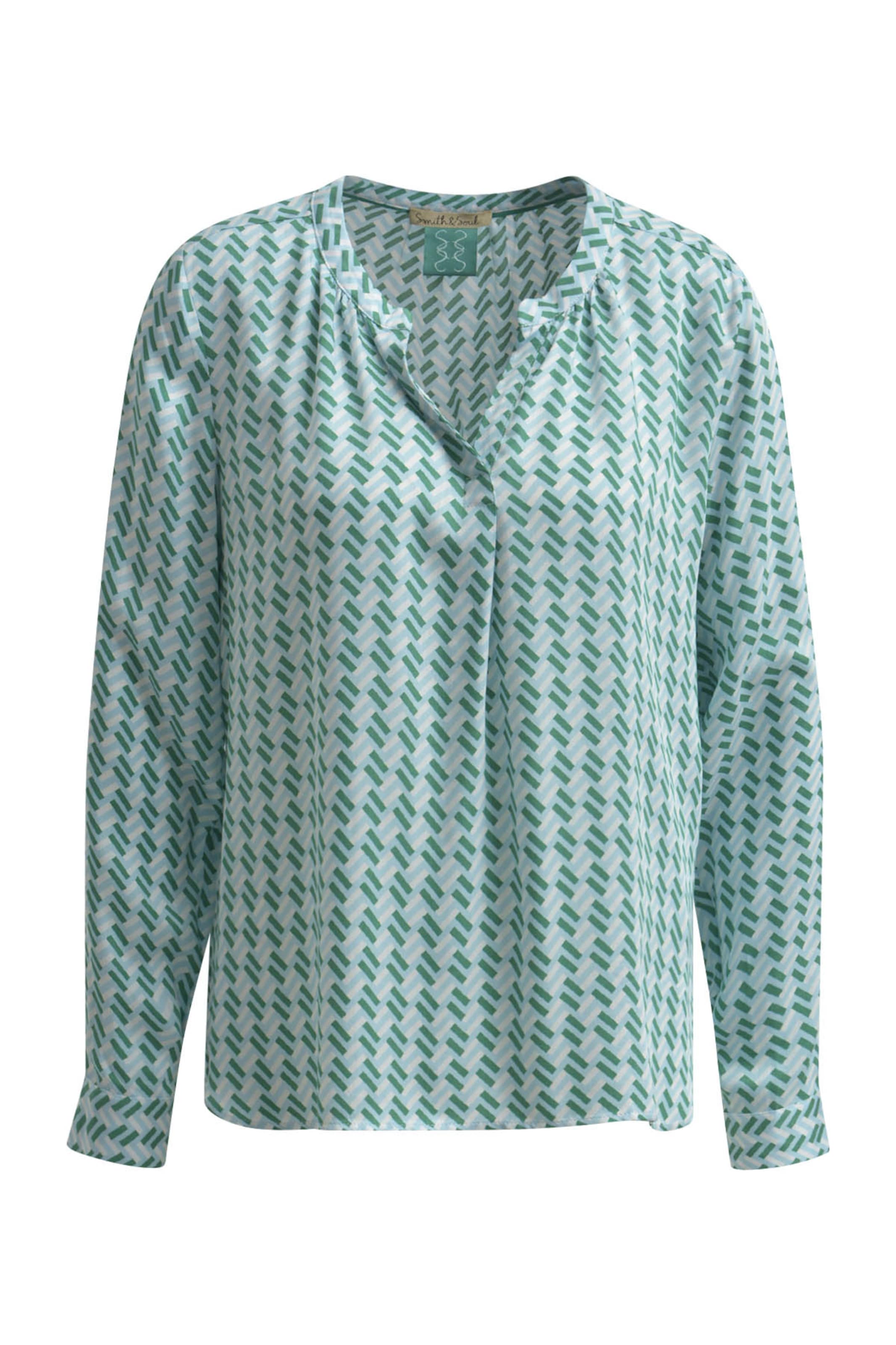 Smith&Soul Bluse  'New Vince' in Blau: Vorderseite