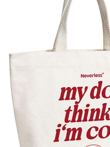 Neverless Beach Bag 'My dog thinks' in Beige