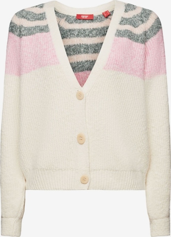 ESPRIT Knit Cardigan in Beige: front