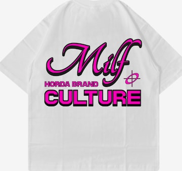 T-Shirt 'T-Shirt Boxy Fit Bianca CULTURE 100% Cotone Made in Italy' Horda en blanc : devant