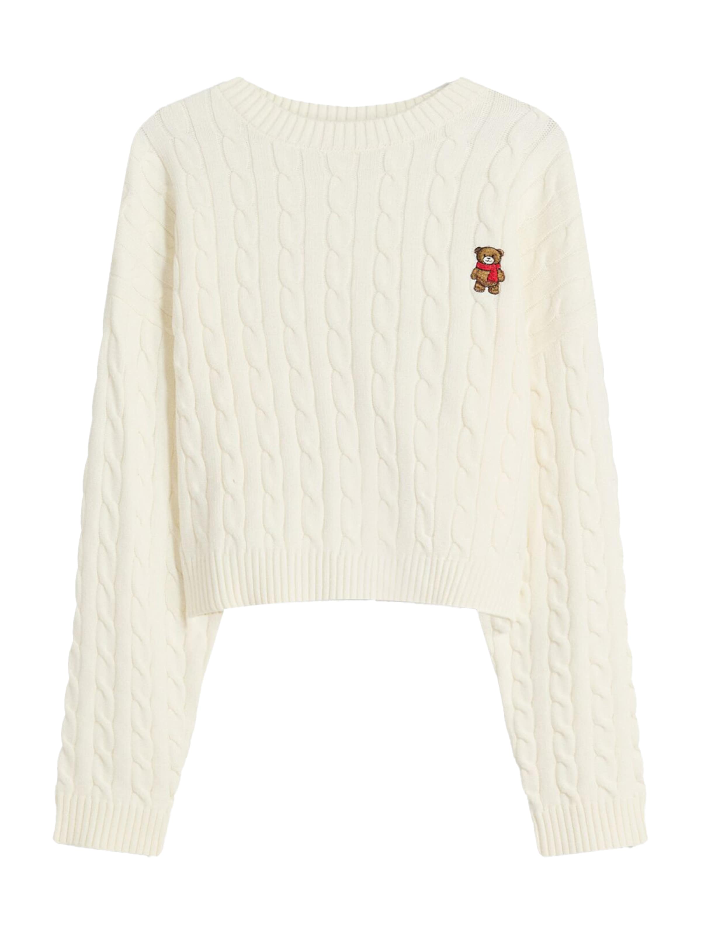 BershkaPulover - bež boja: prednji dio