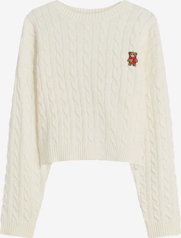 BershkaPulover - bež boja: prednji dio