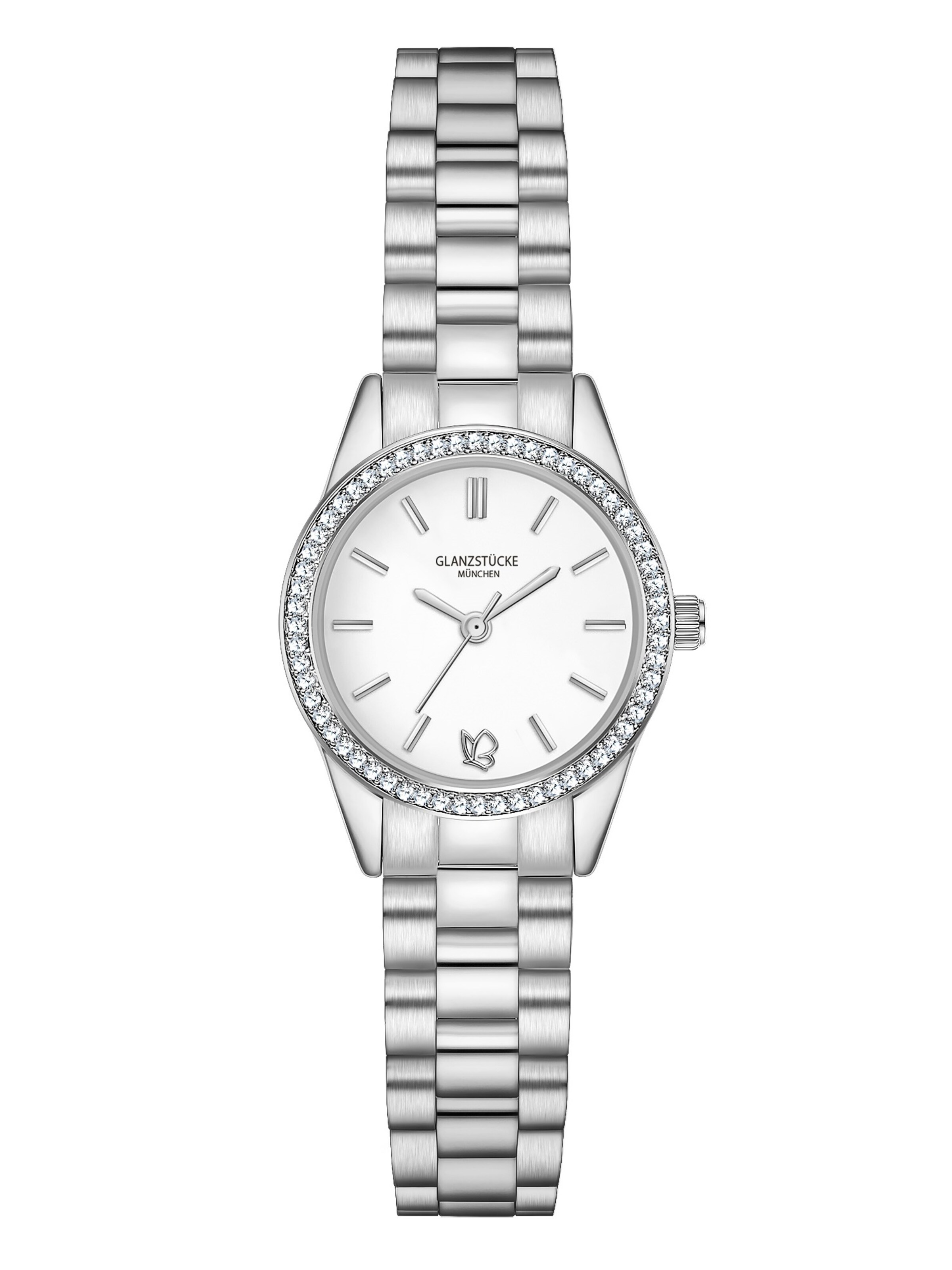 Montre à affichage analogique Glanzstücke München en argent : devant