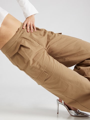 Misspap Široke hlačnice Kargo hlače | rjava barva