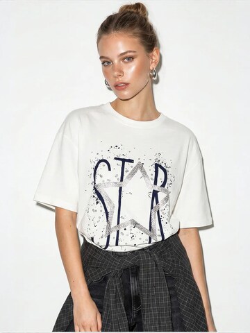 T-shirt Bianco Lucci en marron