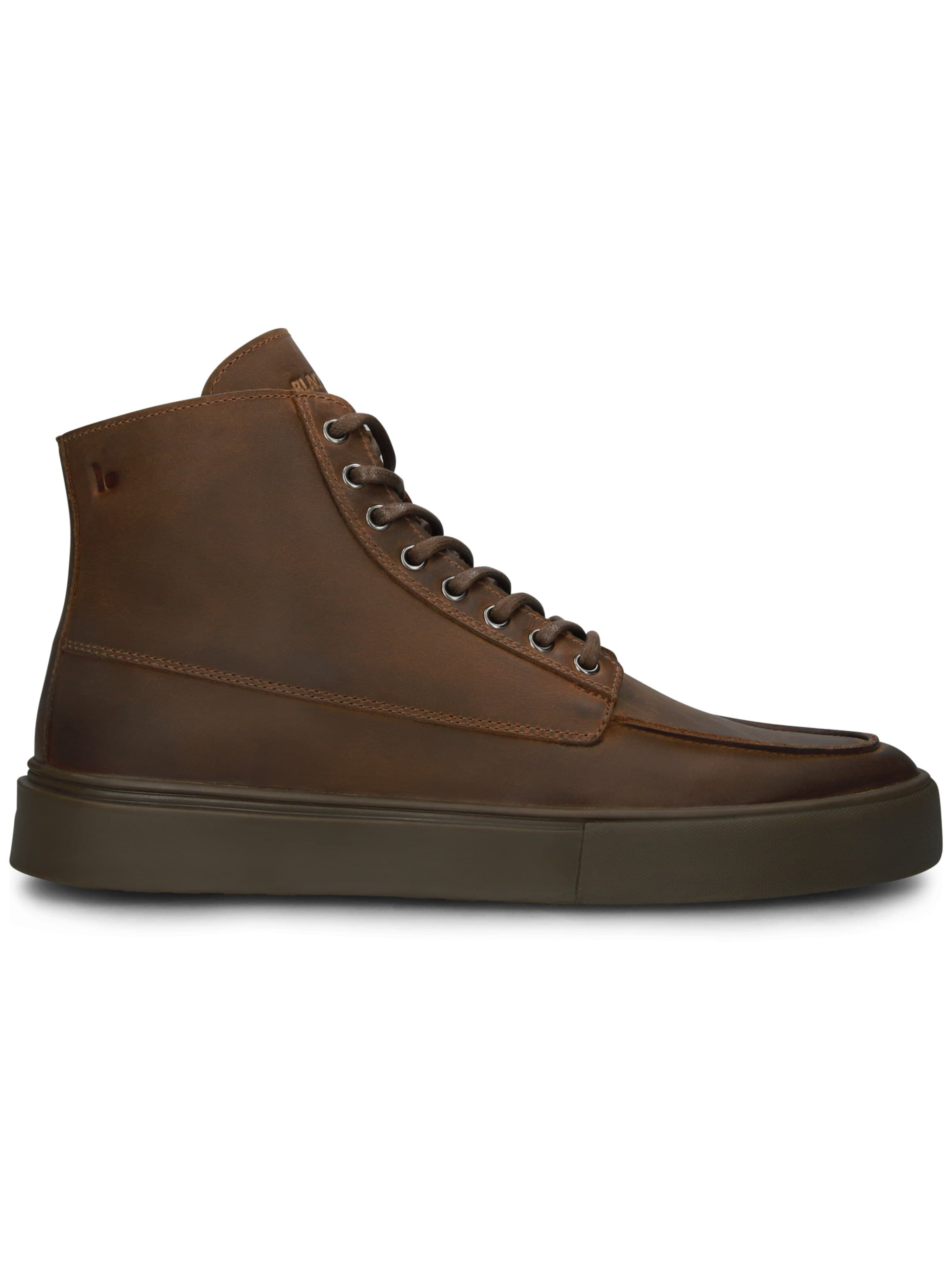 BLACKSTONE - Zapatillas deportivas altas 'RUBY EERO - ZIPPER' en marrón: frente