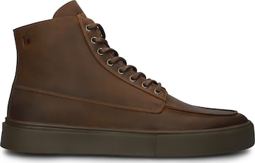 BLACKSTONE - Zapatillas deportivas altas 'RUBY EERO - ZIPPER' en marrón: frente