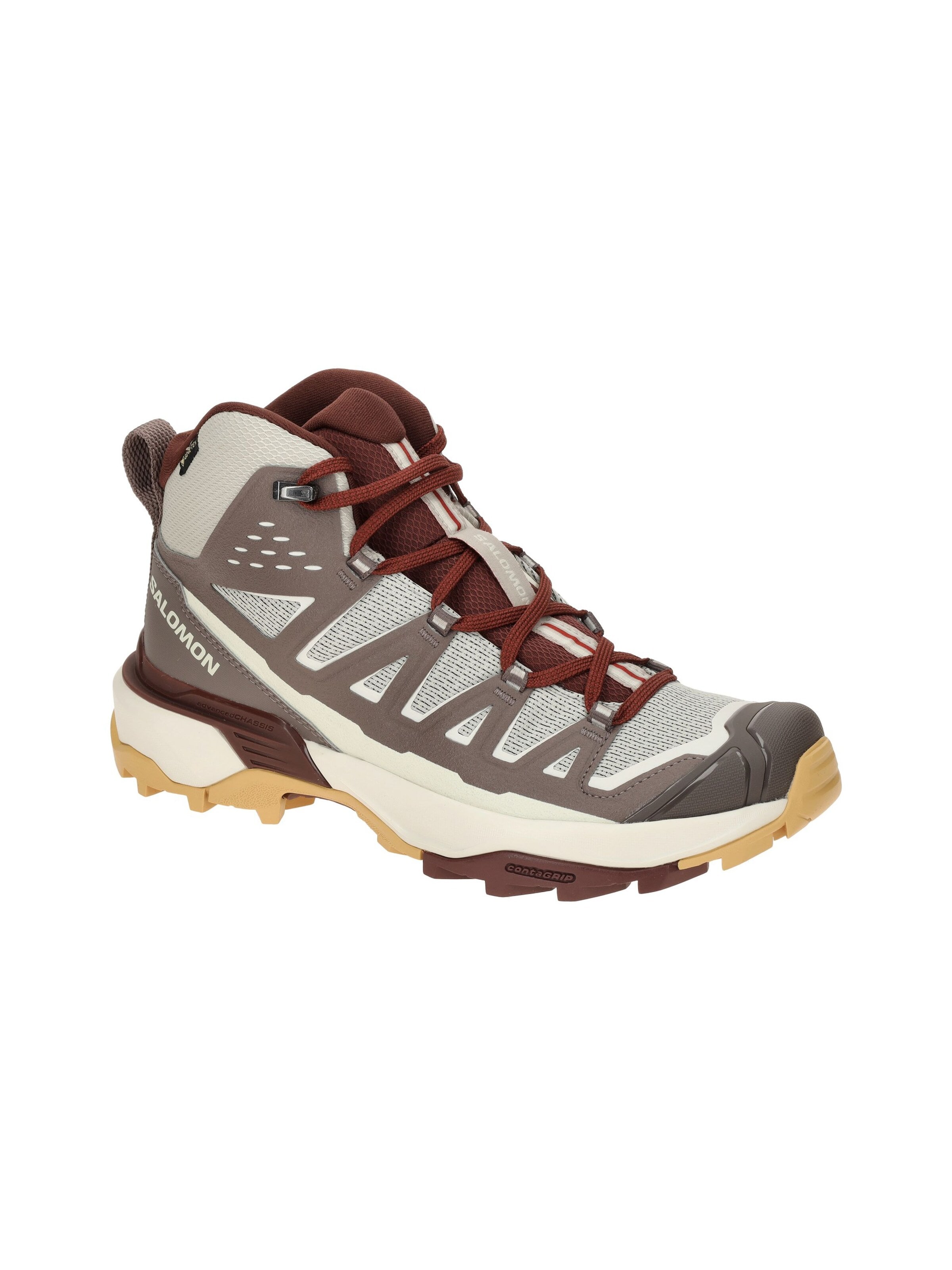 SALOMON Athletic Shoes 'Salomon X Ultra 360 Edge Mid Schuhe grau rot GORE-TEX' in Grey: front