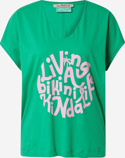 Smith&Soul T-Shirt in grün / altrosa, Produktansicht