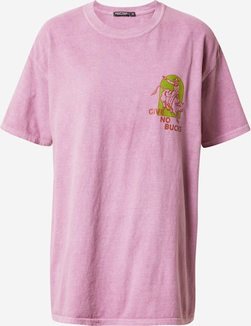 Nasty Gal T-Shirt 'Give No Bucks' in Lila: predná strana