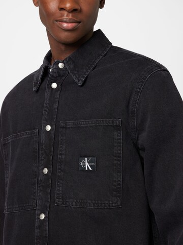 Calvin Klein Jeans Comfort fit Button Up Shirt in Black