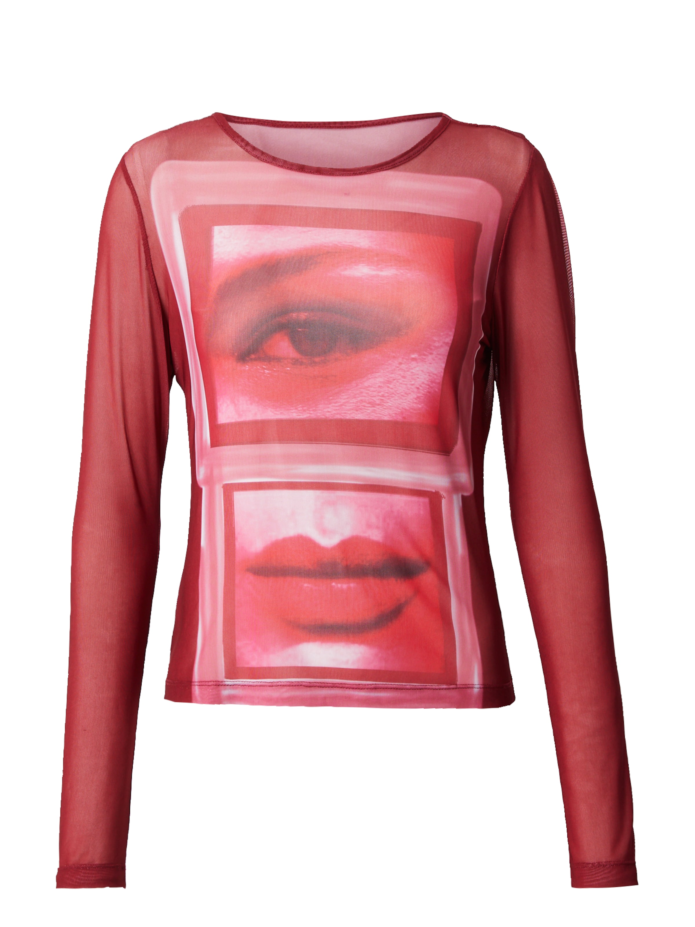 Bella x ABOUT YOU Shirt in weinrot / weiß, Produktansicht