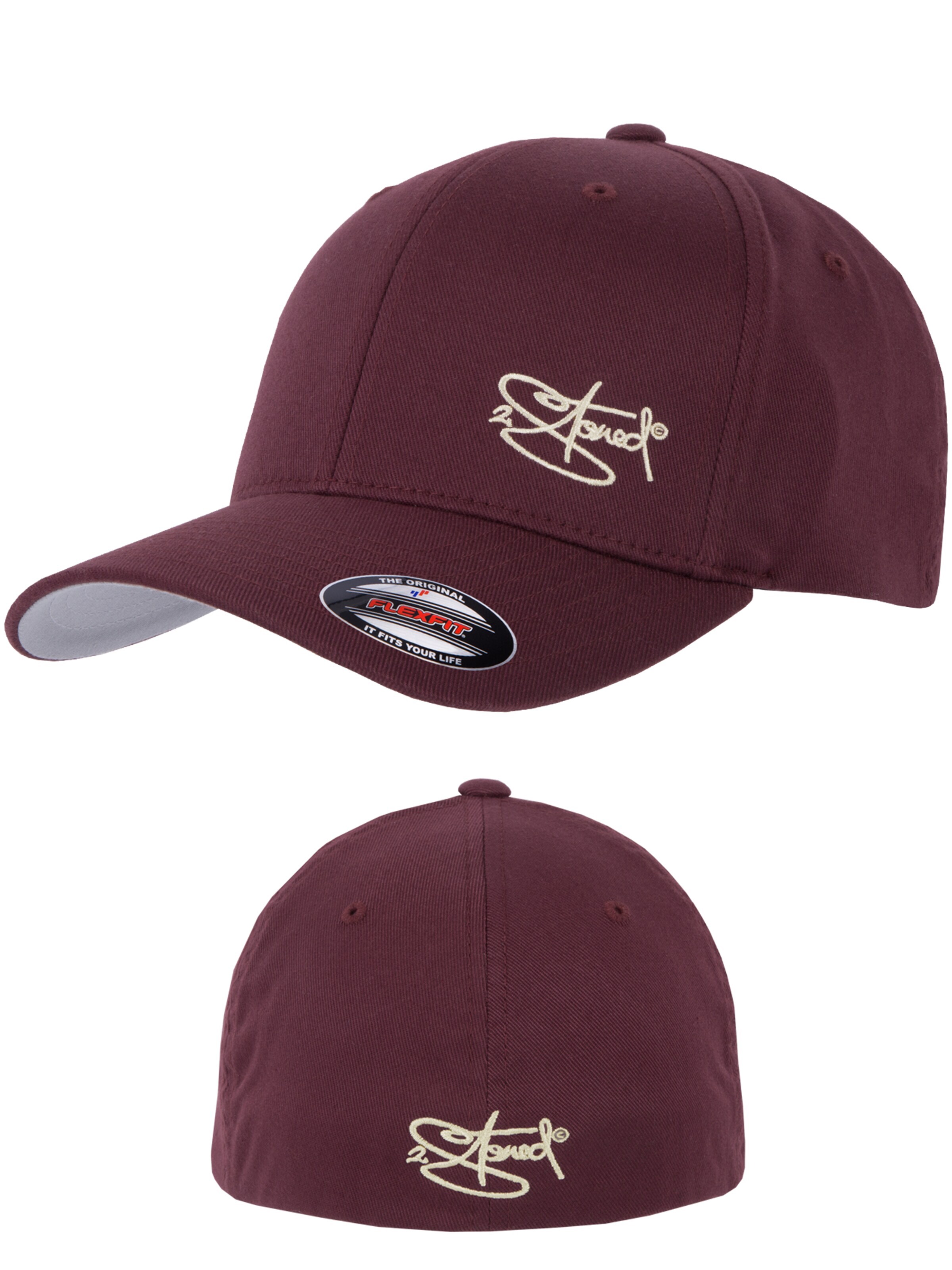 2Stoned Cap 'Flexfit Wooly Combed Classic' in Red
