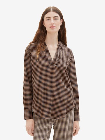 TOM TAILOR Blouse in Bruin: voorkant