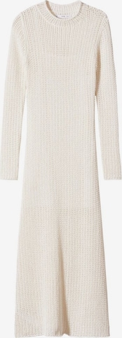 MANGO Knitted dress 'basket' in White: front