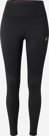 Skinny Pantalon de sport ASICS en noir : devant