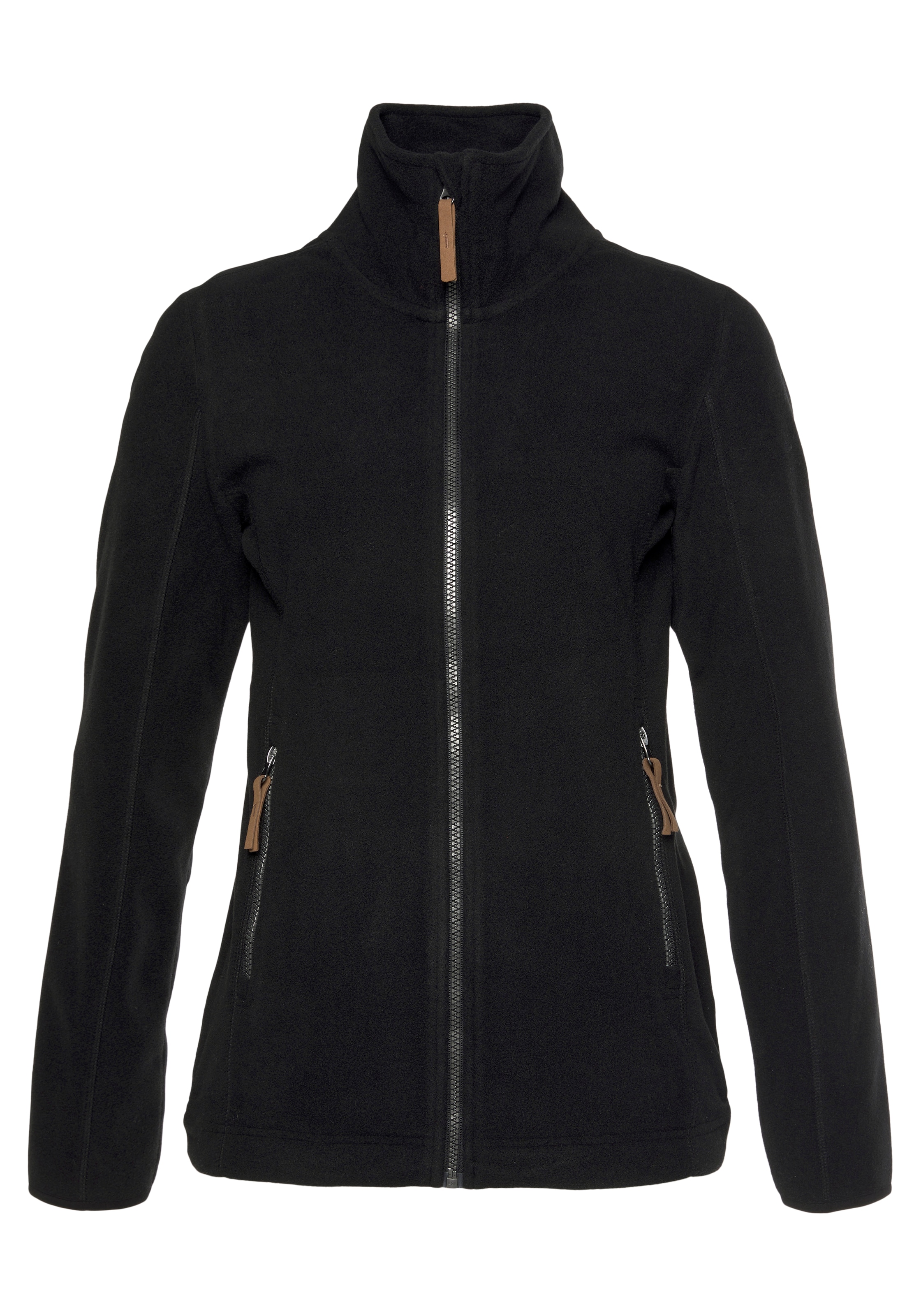 POLARINO Funktionsfleecejacke in Schwarz: Vorderseite