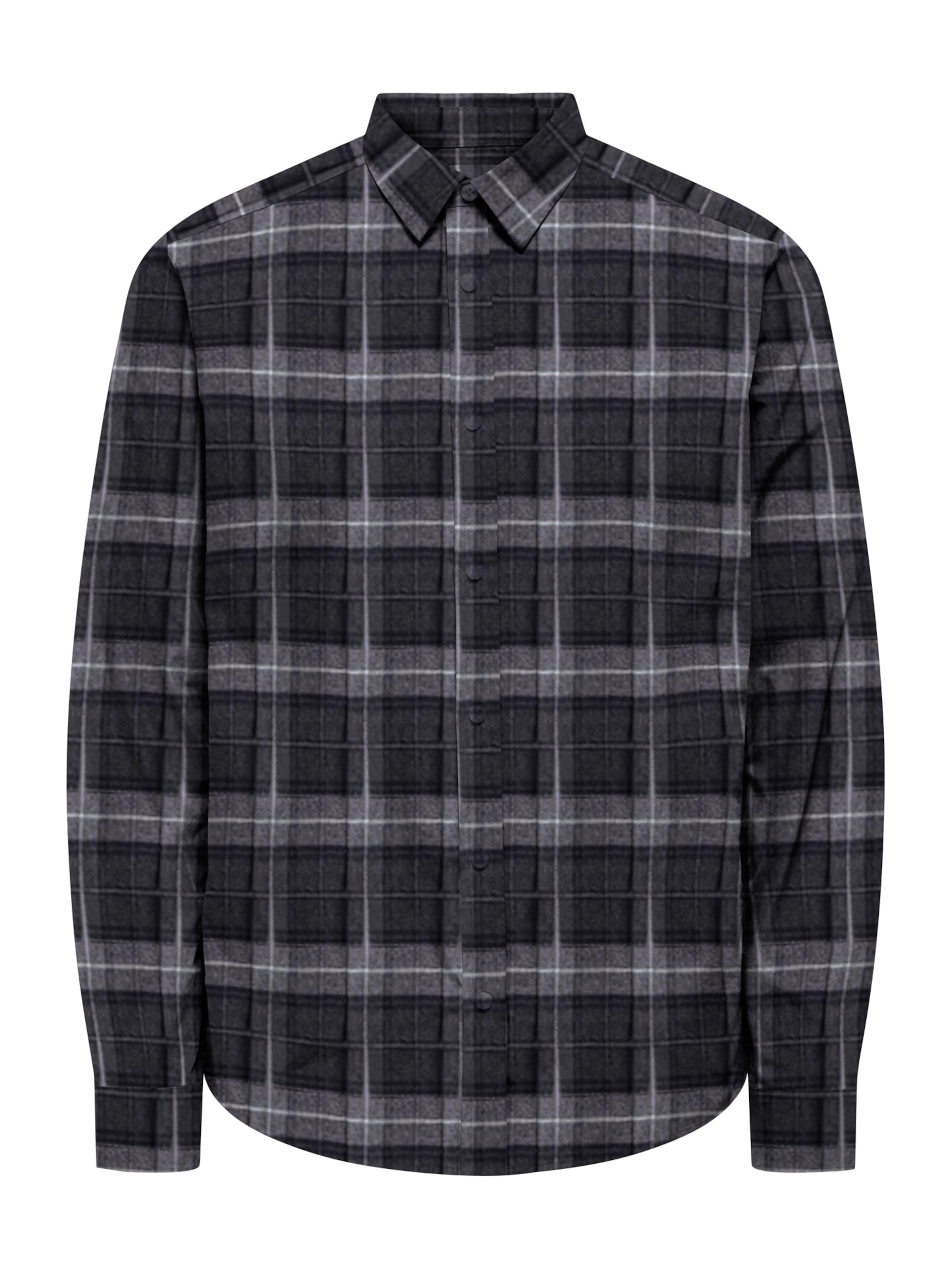 Only & Sons Button Up Shirt 'ONSKIM' in Black: front