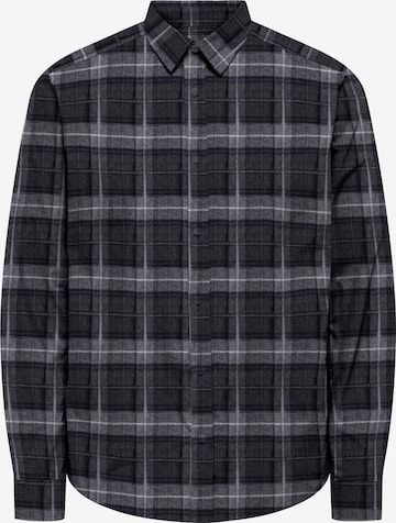 Only & Sons Button Up Shirt 'ONSKIM' in Black: front