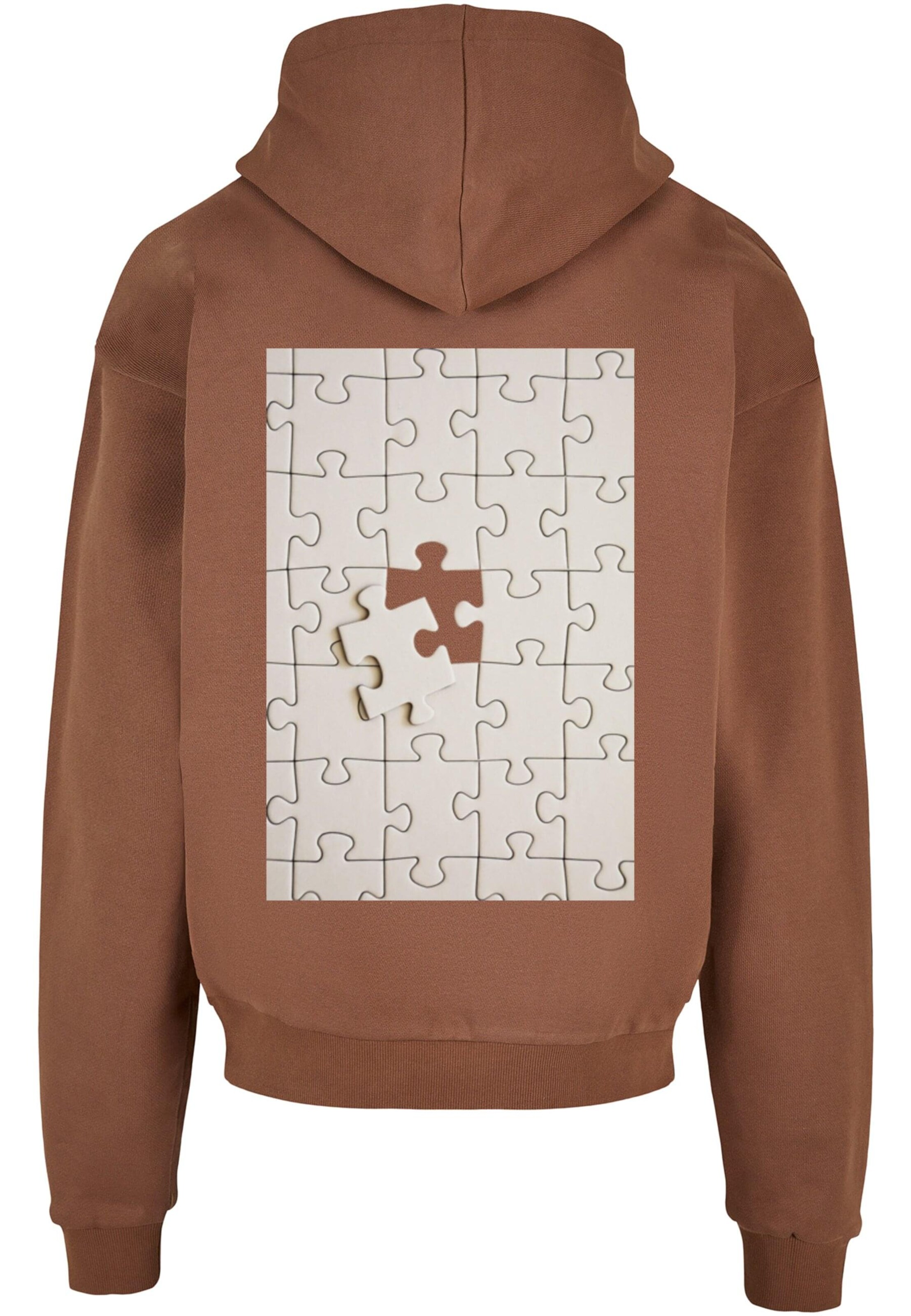 Merchcode Sweatshirt 'Missing Piece' in Brown