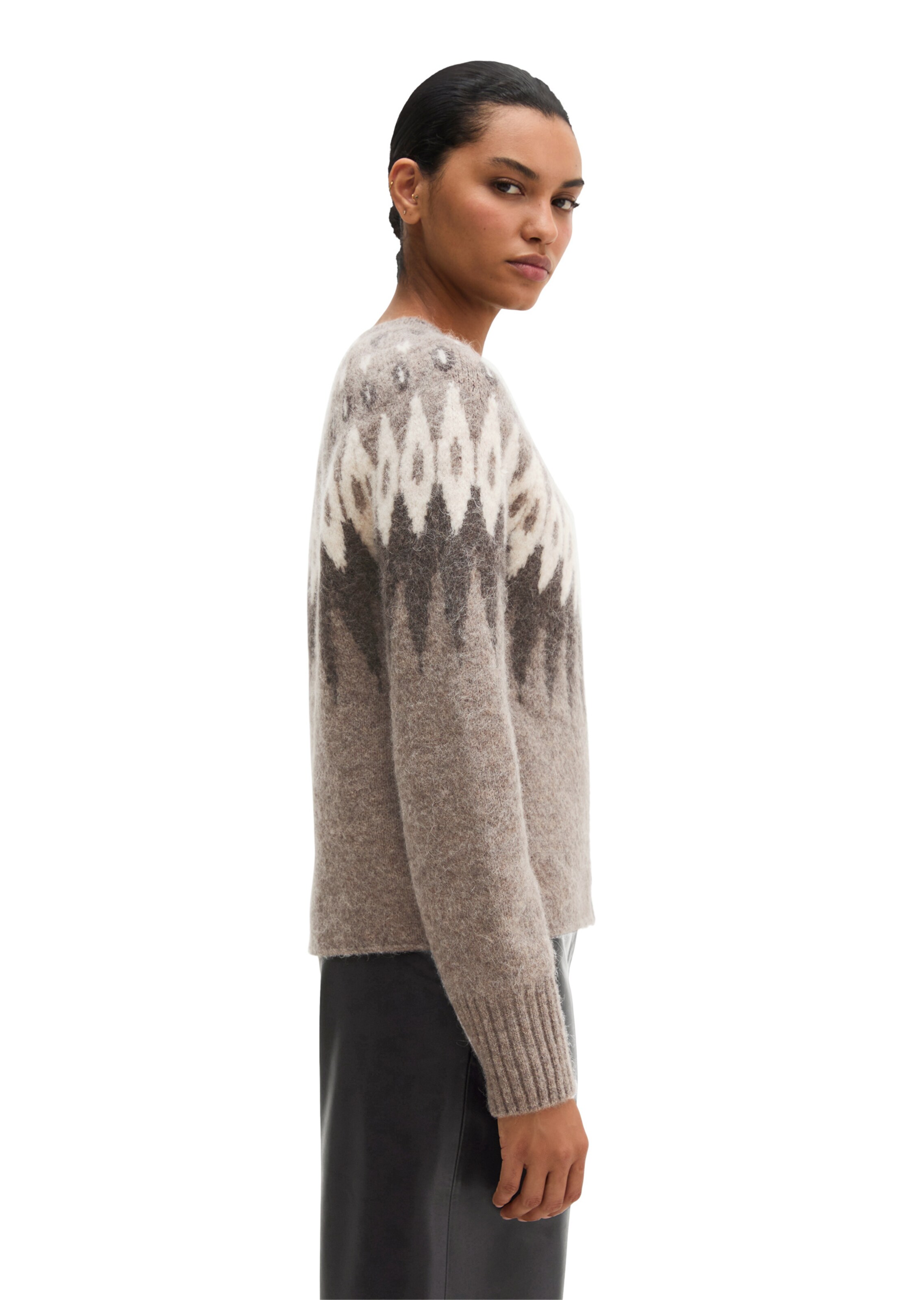 Cardigan Marc O'Polo en marron : sur le côté