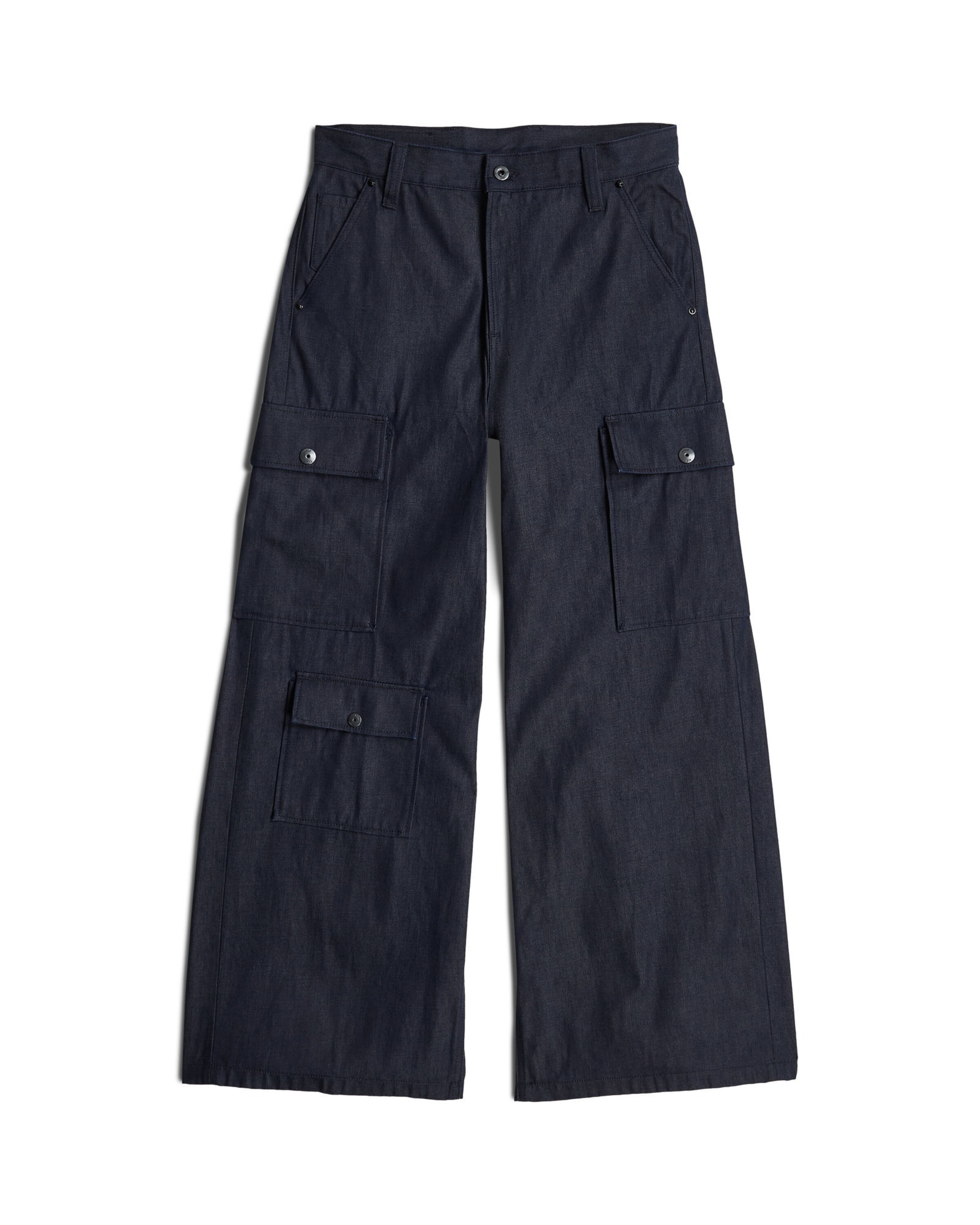 G-STAR Wide leg Cargojeans in Blauw: voorkant