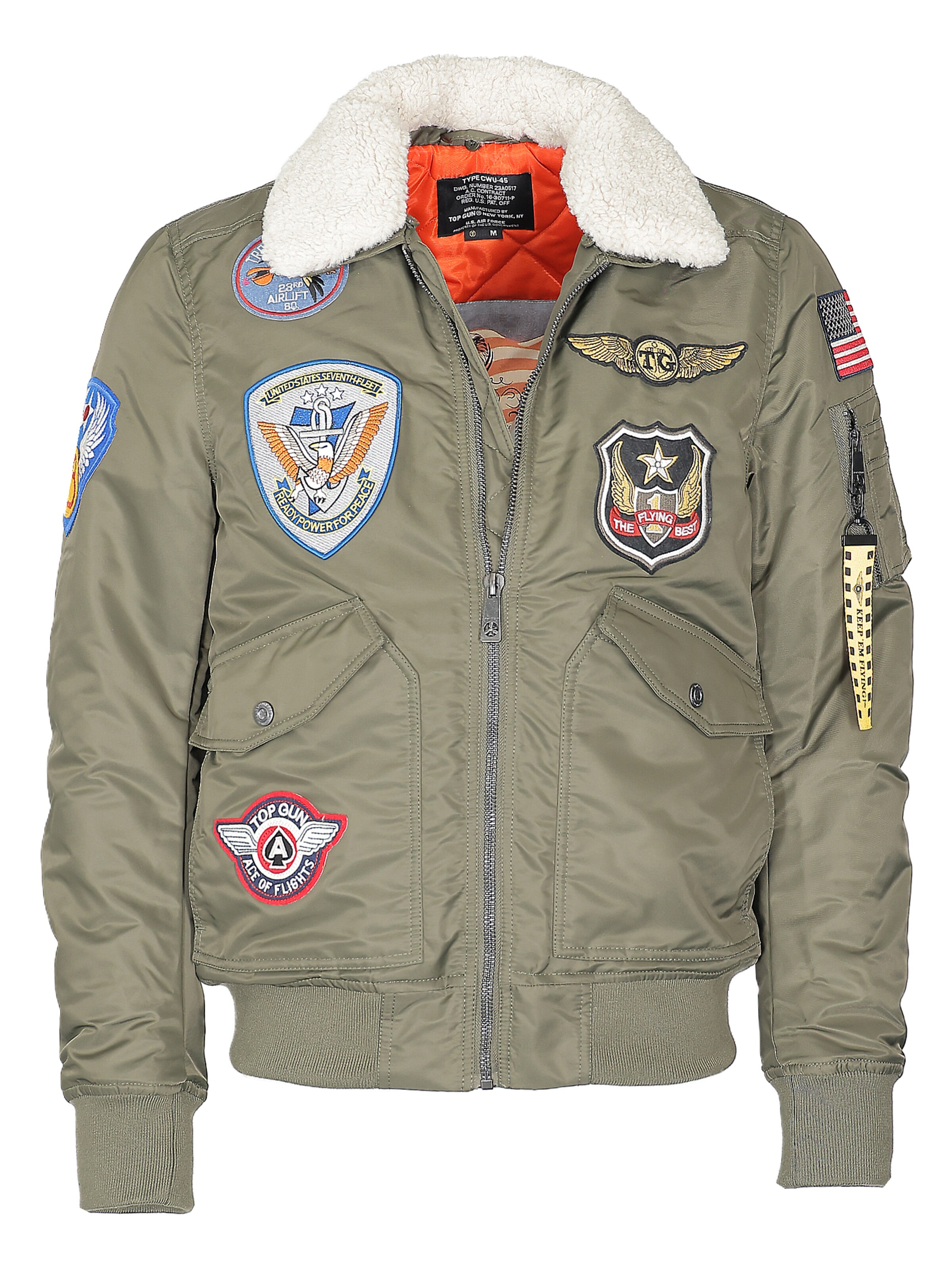 TOP GUN Between-season jacket 'TG23005' in Green: front