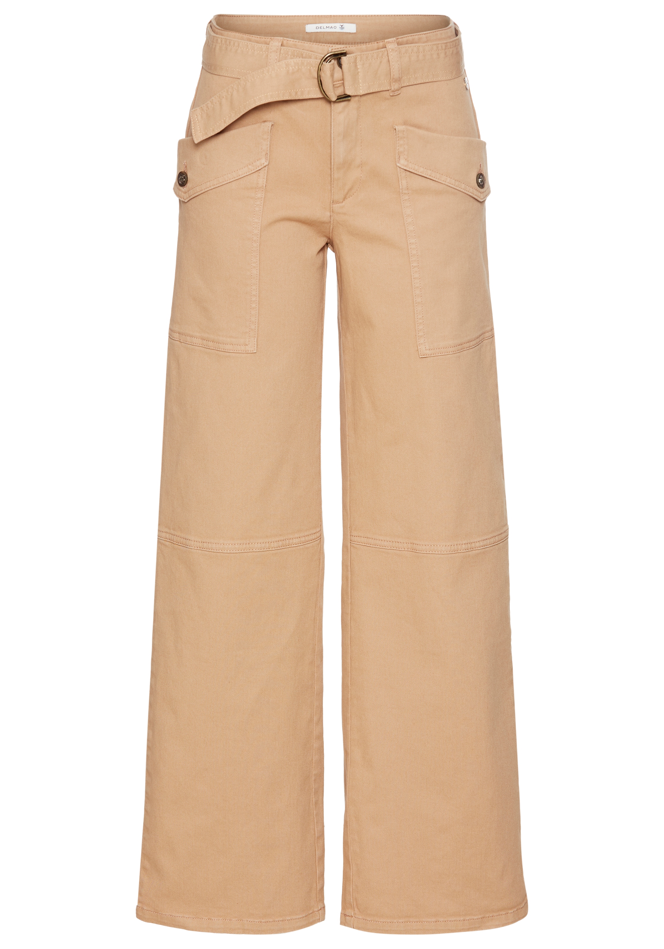 DELMAO Regular Cargohose in Beige: Vorderseite