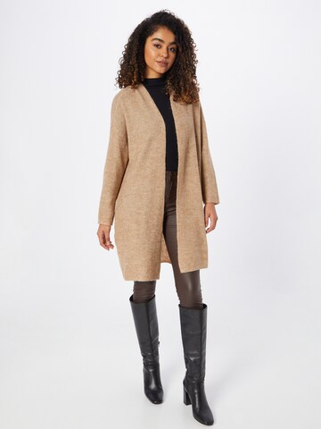 VERO MODA Knit cardigan 'VIGGA' in Brown: front