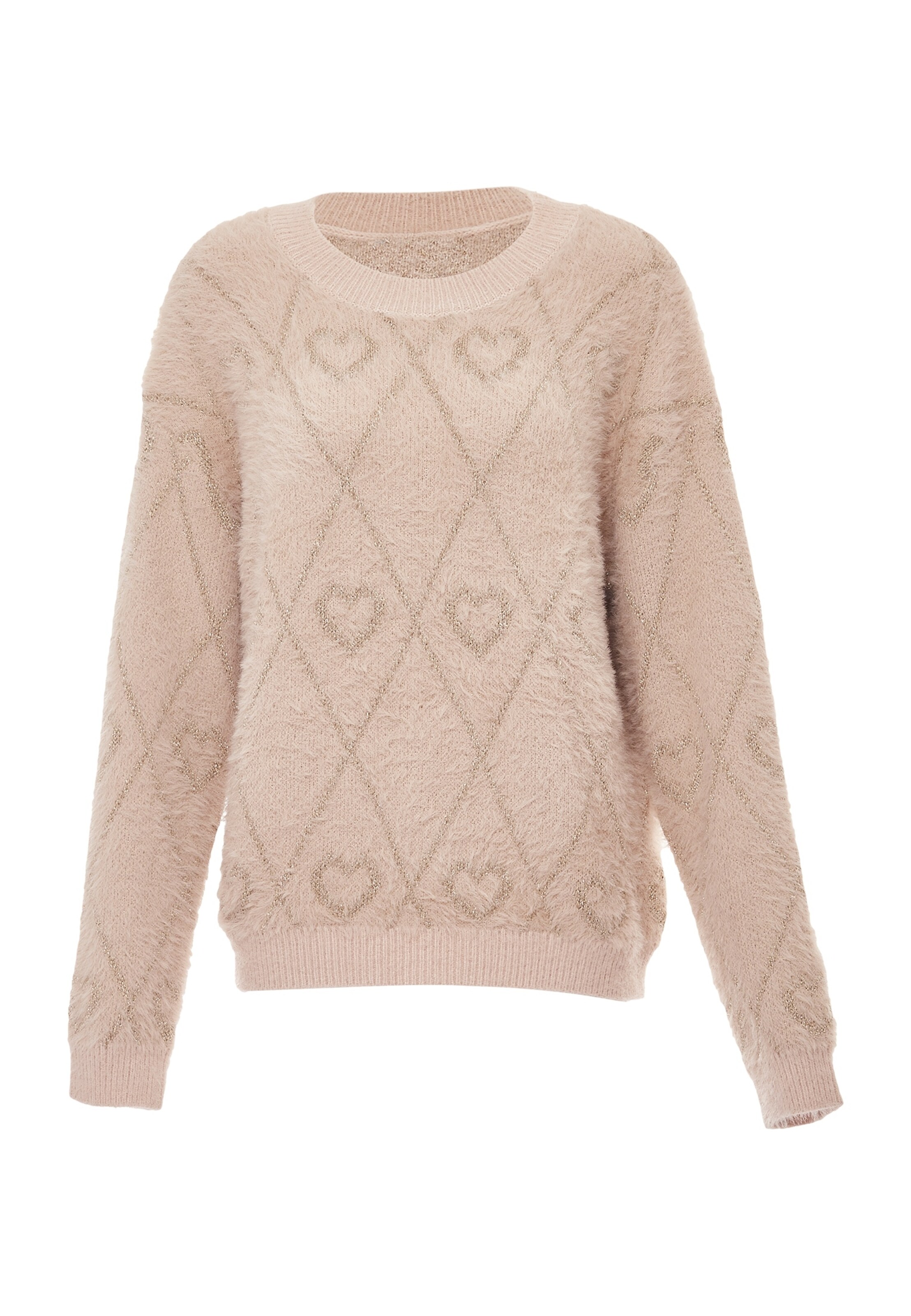 Pulover de la ebeeza pe bej: față