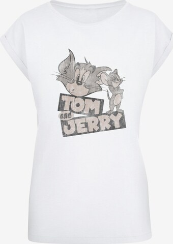 ABSOLUTE CULT Shirt 'Tom And Jerry - Cartoon' in Wit: voorkant