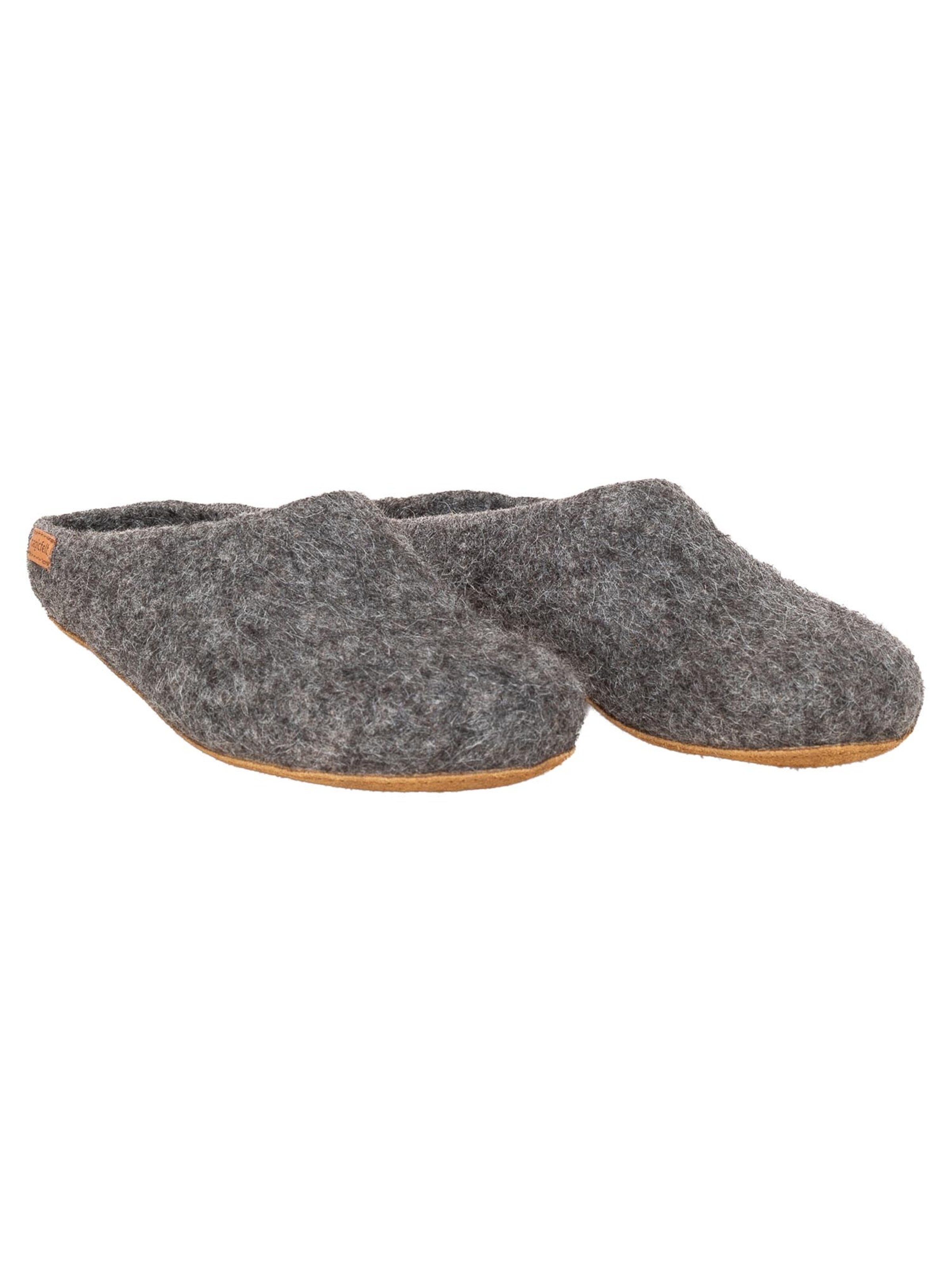 MagicFelt Mules 'Filz' in Grey: front