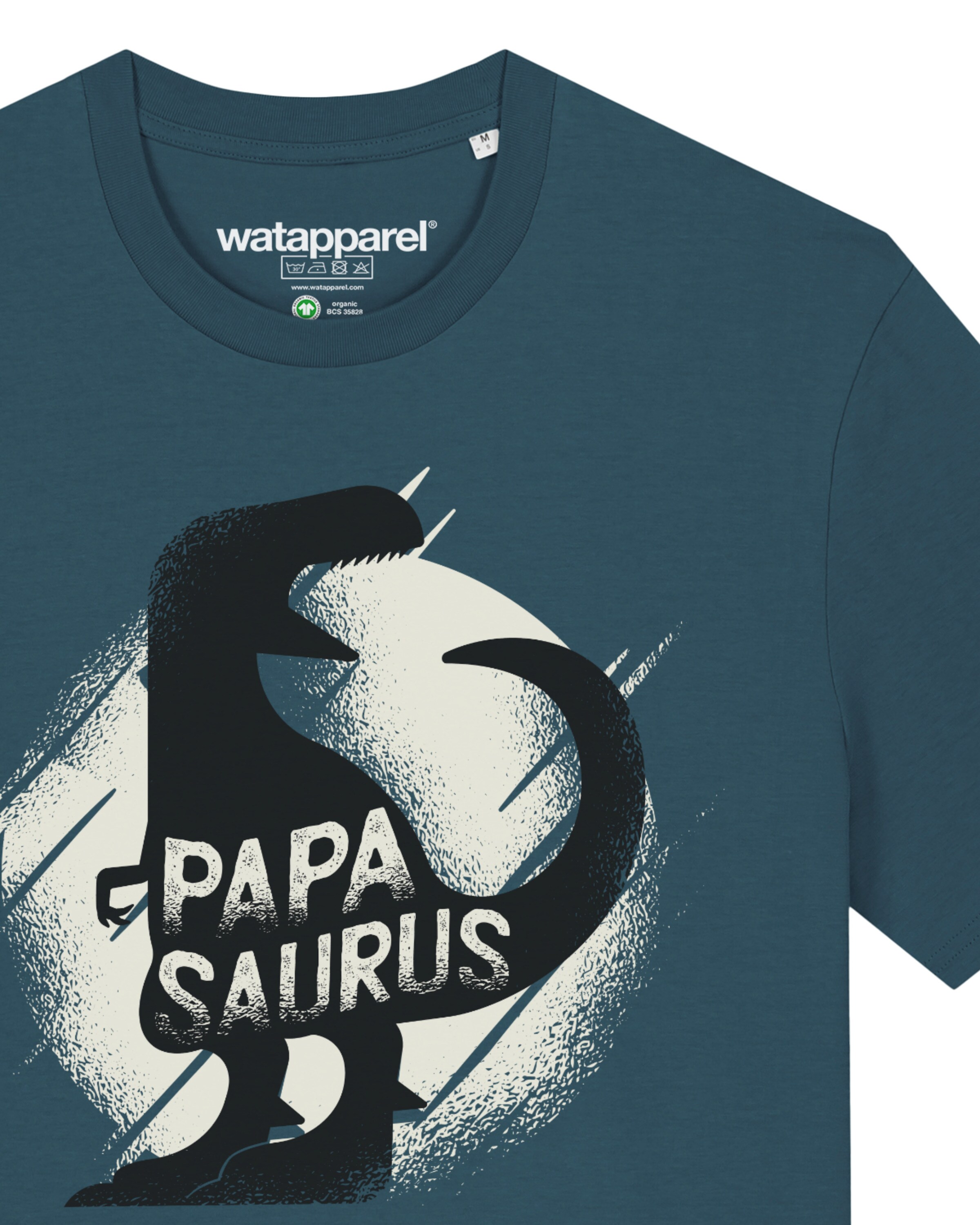 Maglietta ' Papasaurus ' di Watapparel in blu