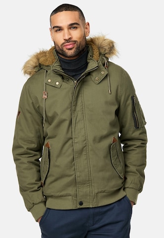 INDICODE JEANS Winter Jacket 'Pennington' in Green: front