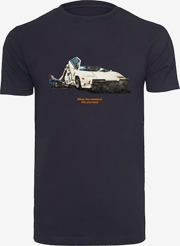 Mister Tee T-Shirt 'Weekend Wolf' in Blau: predná strana