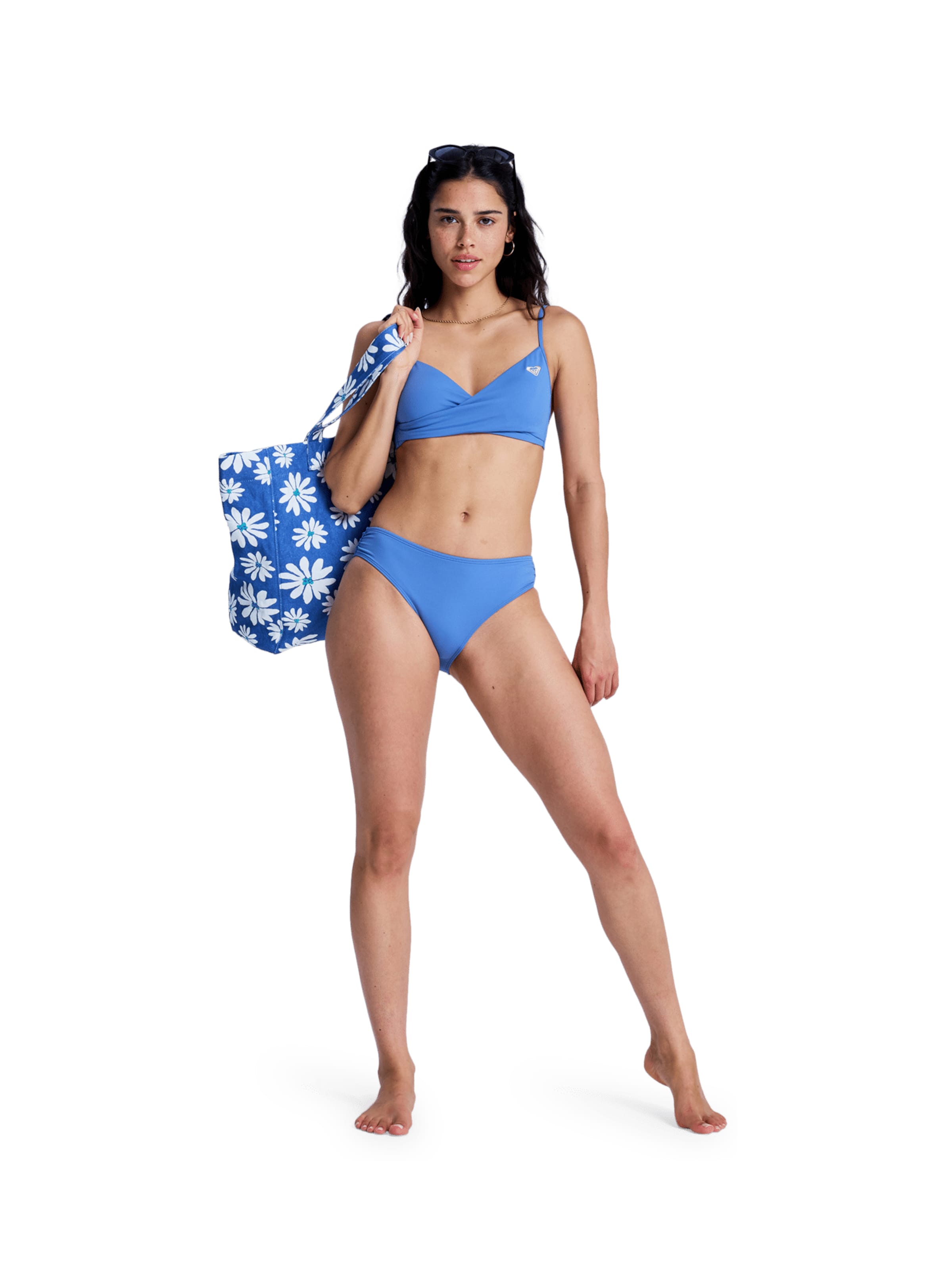 ROXY T-Shirt Bikinitop 'Solid Essentials' in Blau