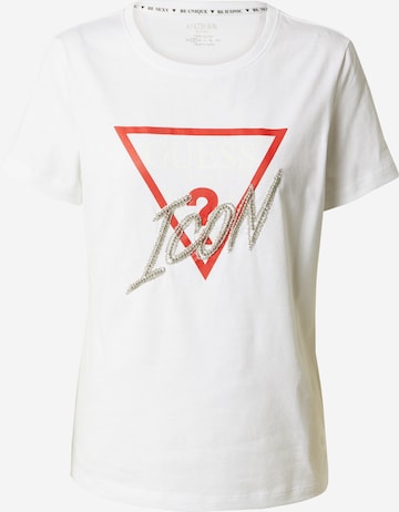 T-shirt GUESS en blanc : devant