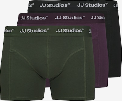 Boxer trumpikės 'JACSOHO' iš JACK & JONES, spalva – tamsiai žalia / tamsiai žalia / baklažano spalva, Prekių apžvalga