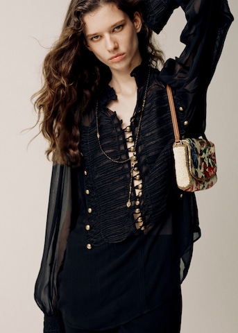 MANGO - Blusa 'CAYENNE' en negro: frente