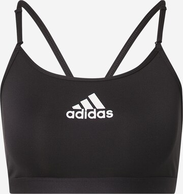 juoda ADIDAS SPORTSWEAR Maža fiksacija Sportinė liemenėlė 'Aeroreact Light-Support': priekis