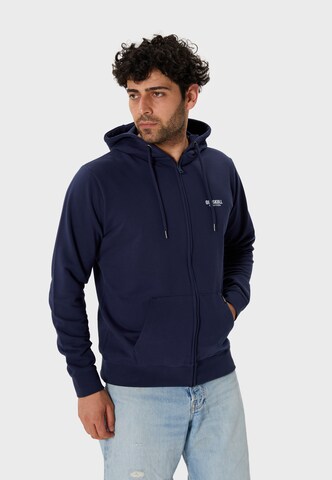 Oldskull Sweatjacke 'Retro Rising Sun' in Blau: Vorderseite