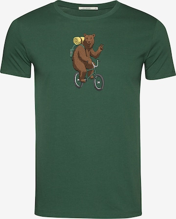 GREENBOMB Shirt 'Animal Bear Bike' in Green: front