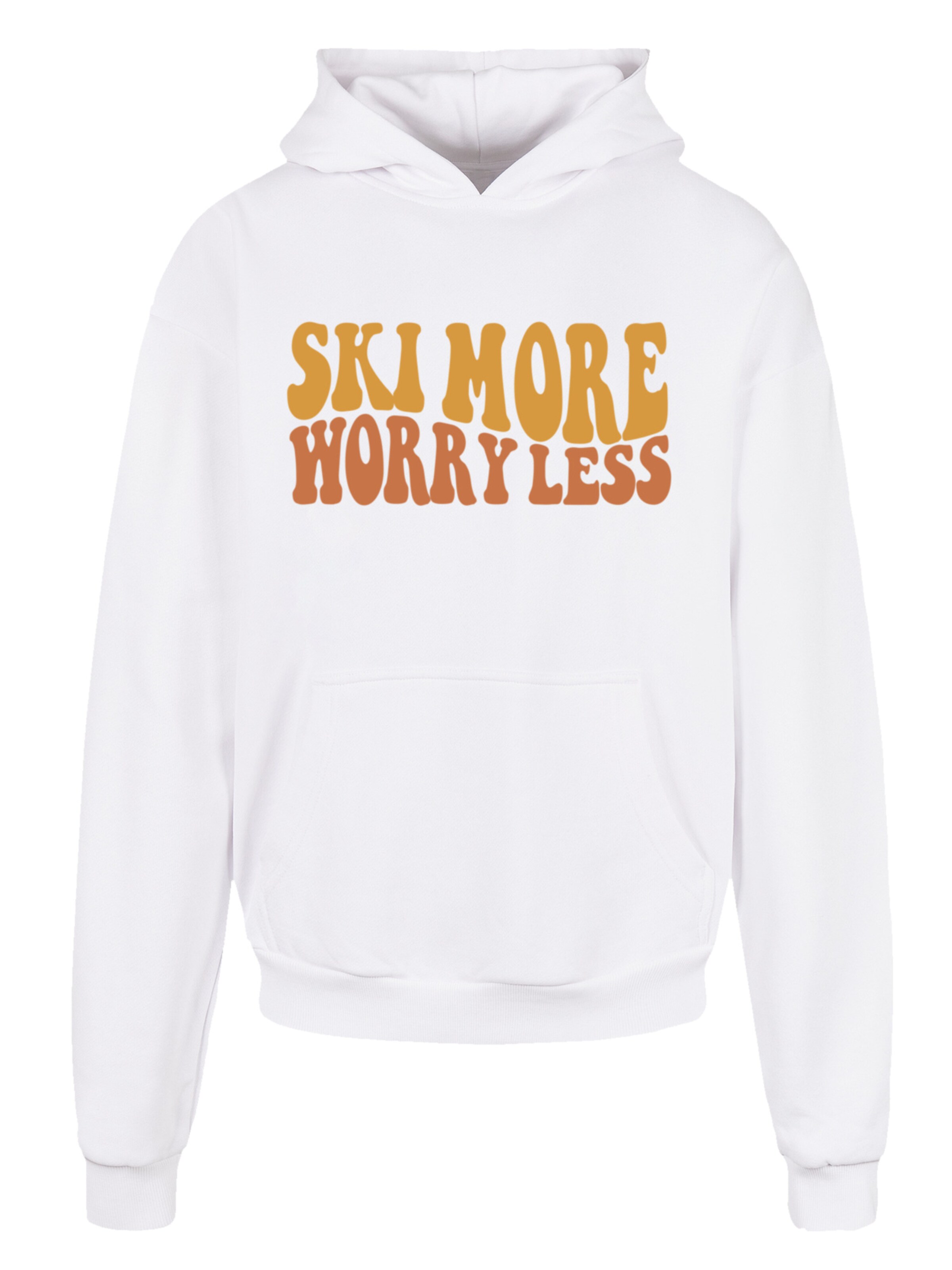 F4NT4STIC Sweatshirt 'Ski More Worry Less' in White: front