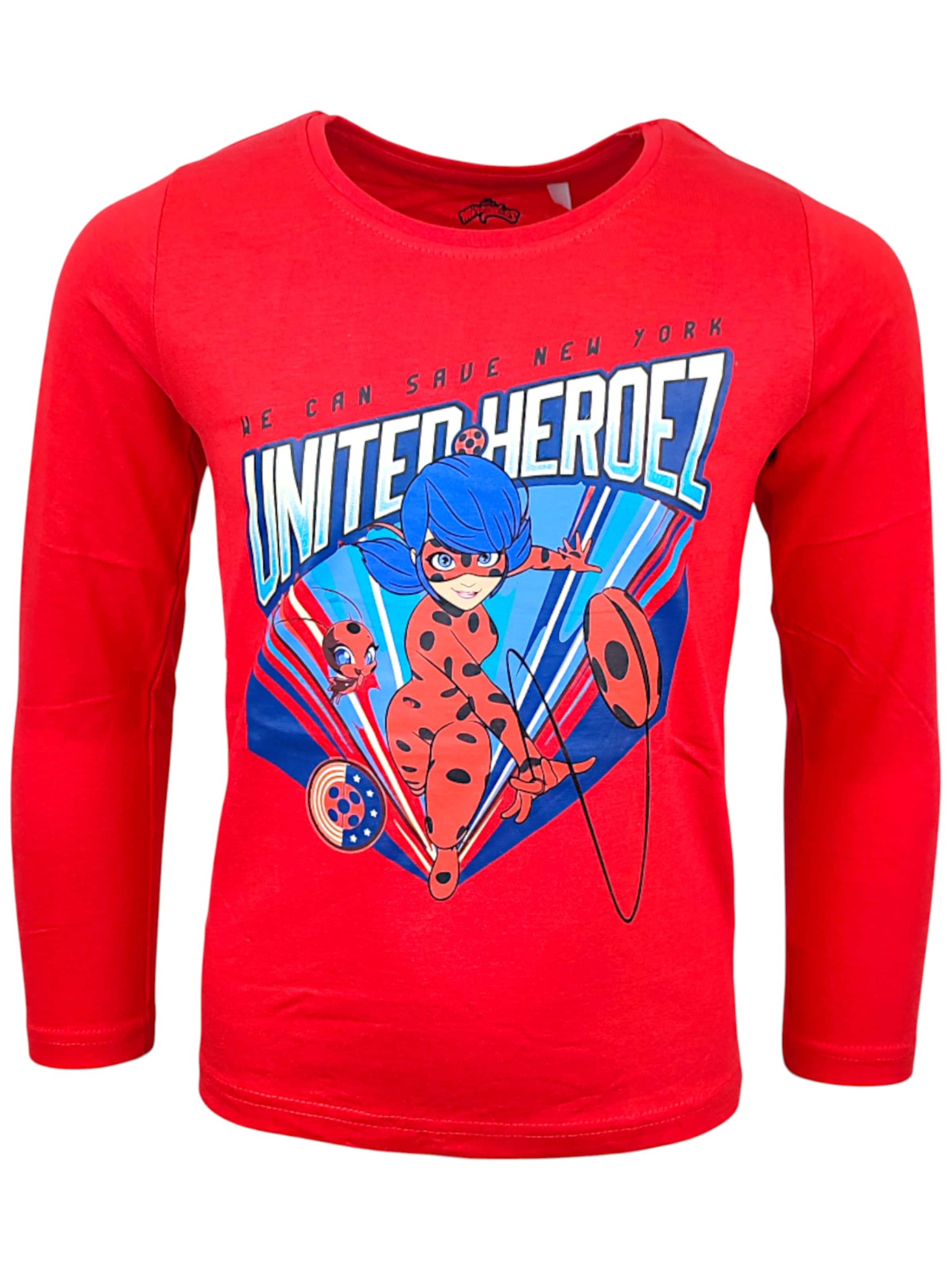 Miraculous Shirt 'Miraculous Langarmshirt Ladybug'‌‌‌‌‌‌‌‌ in Rot: Vorderseite