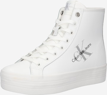 Calvin Klein Jeans High-Top Sneakers in White: front